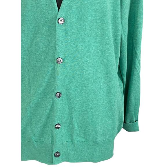 Brooks Brothers 100% Combed Cotton Green Cardigan 5-Button Sweater Size XL - Picture 3 of 9